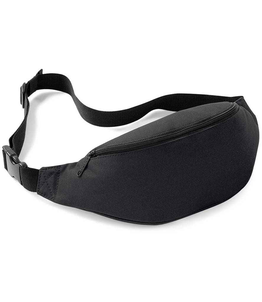 BagBase Belt Bag in ONE Black by Bagbase — Custom branded clothing by Print Press, featuring premium embroidery produced in our specialist print lab in the UK.