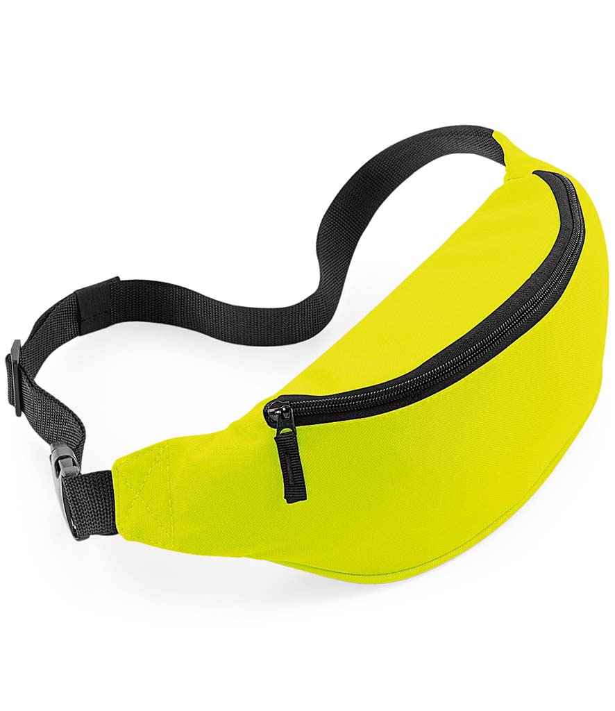 BagBase Belt Bag in ONE Fluorescent Yellow by Bagbase — Custom branded clothing by Print Press, featuring premium embroidery produced in our specialist print lab in the UK.