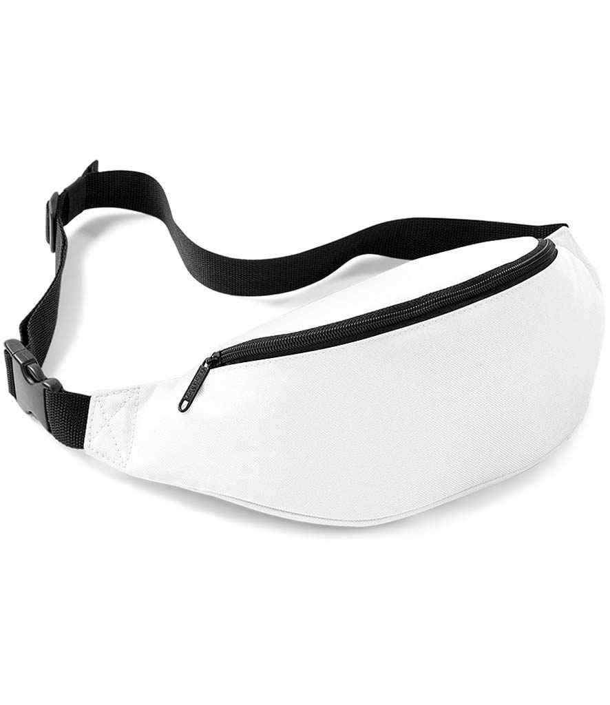 BagBase Belt Bag in ONE White by Bagbase — Custom branded clothing by Print Press, featuring premium embroidery produced in our specialist print lab in the UK.