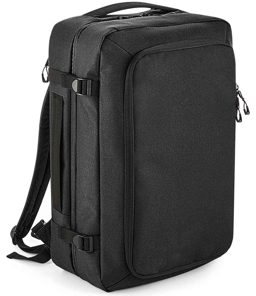 BagBase Escape Carry-On Backpack in ONE Black by Bagbase — Custom branded clothing by Print Press, featuring premium embroidery produced in our specialist print lab in the UK.