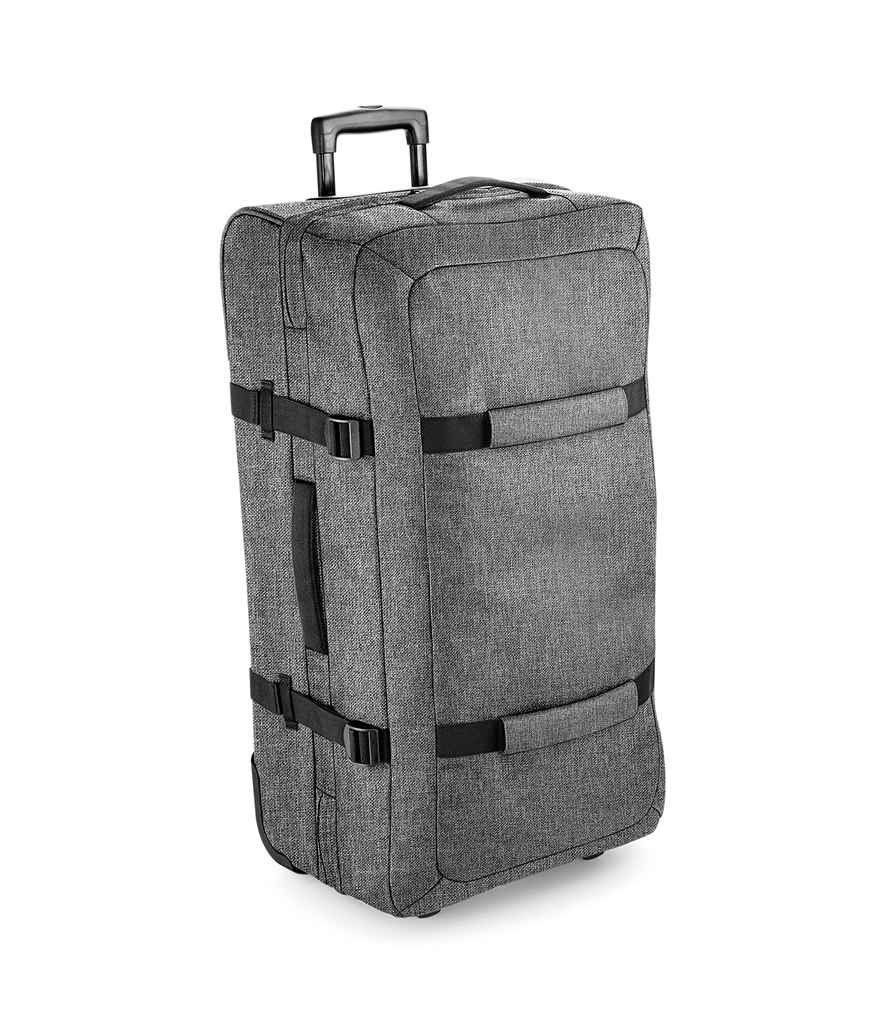 BagBase Escape Check-In Wheelie Bag in ONE Grey Marl by Bagbase — Custom branded clothing by Print Press, featuring premium embroidery produced in our specialist print lab in the UK.