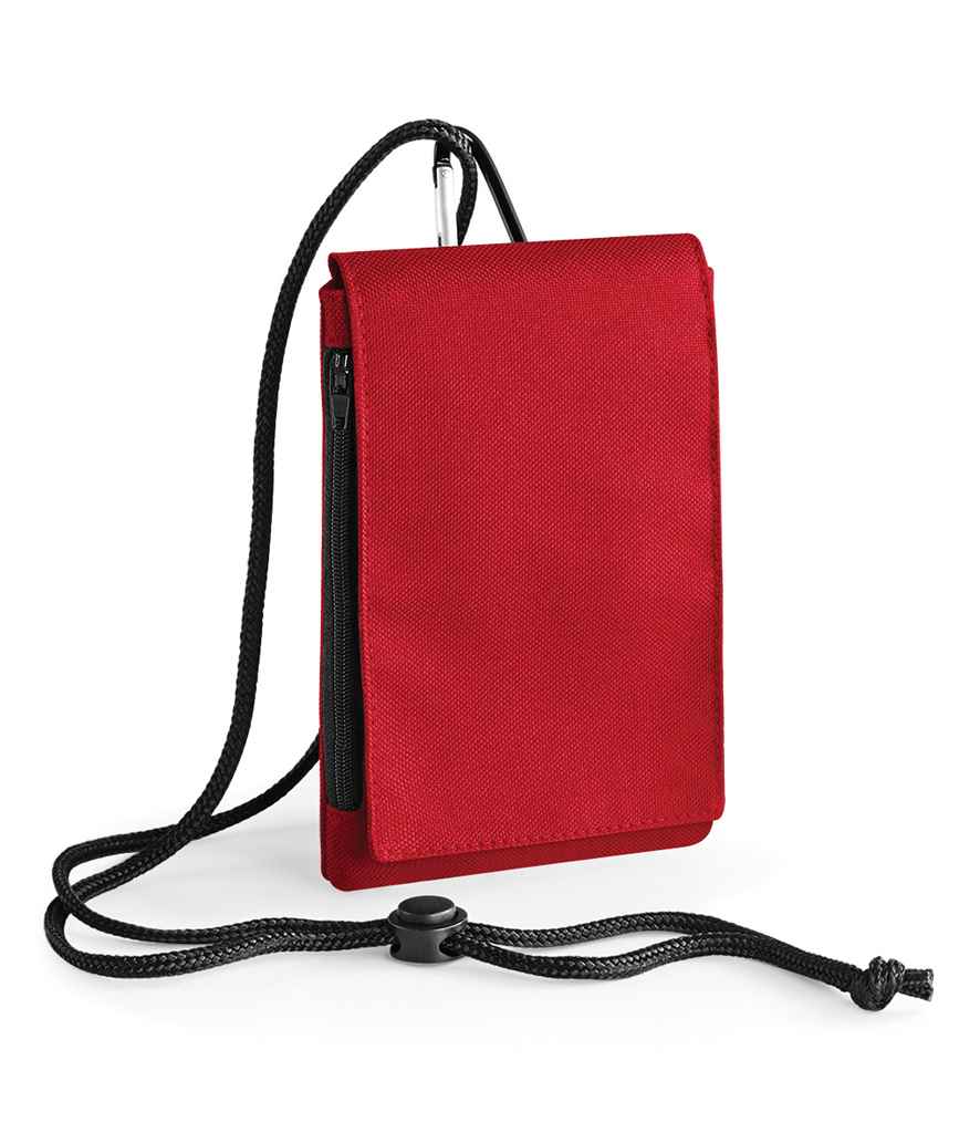 BagBase Phone Pouch XL in ONE Classic Red by Bagbase — Custom branded clothing by Print Press, featuring premium embroidery produced in our specialist print lab in the UK.