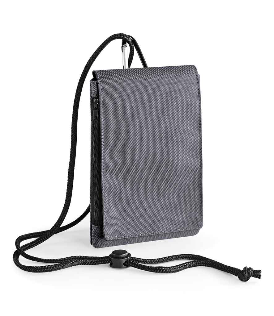 BagBase Phone Pouch XL in ONE Graphite Grey by Bagbase — Custom branded clothing by Print Press, featuring premium embroidery produced in our specialist print lab in the UK.