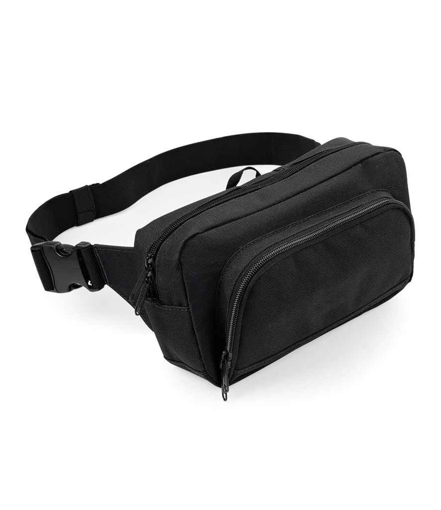 BagBase Organiser Waistpack in ONE Black by Bagbase — Custom branded clothing by Print Press, featuring premium embroidery produced in our specialist print lab in the UK.