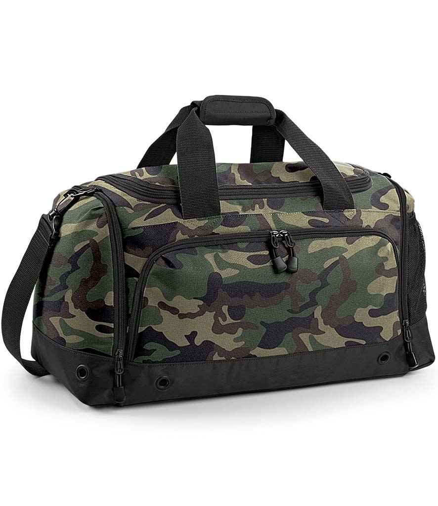 BagBase Athleisure Holdall in ONE Jungle Camo by Bagbase — Custom branded clothing by Print Press, featuring premium embroidery produced in our specialist print lab in the UK.