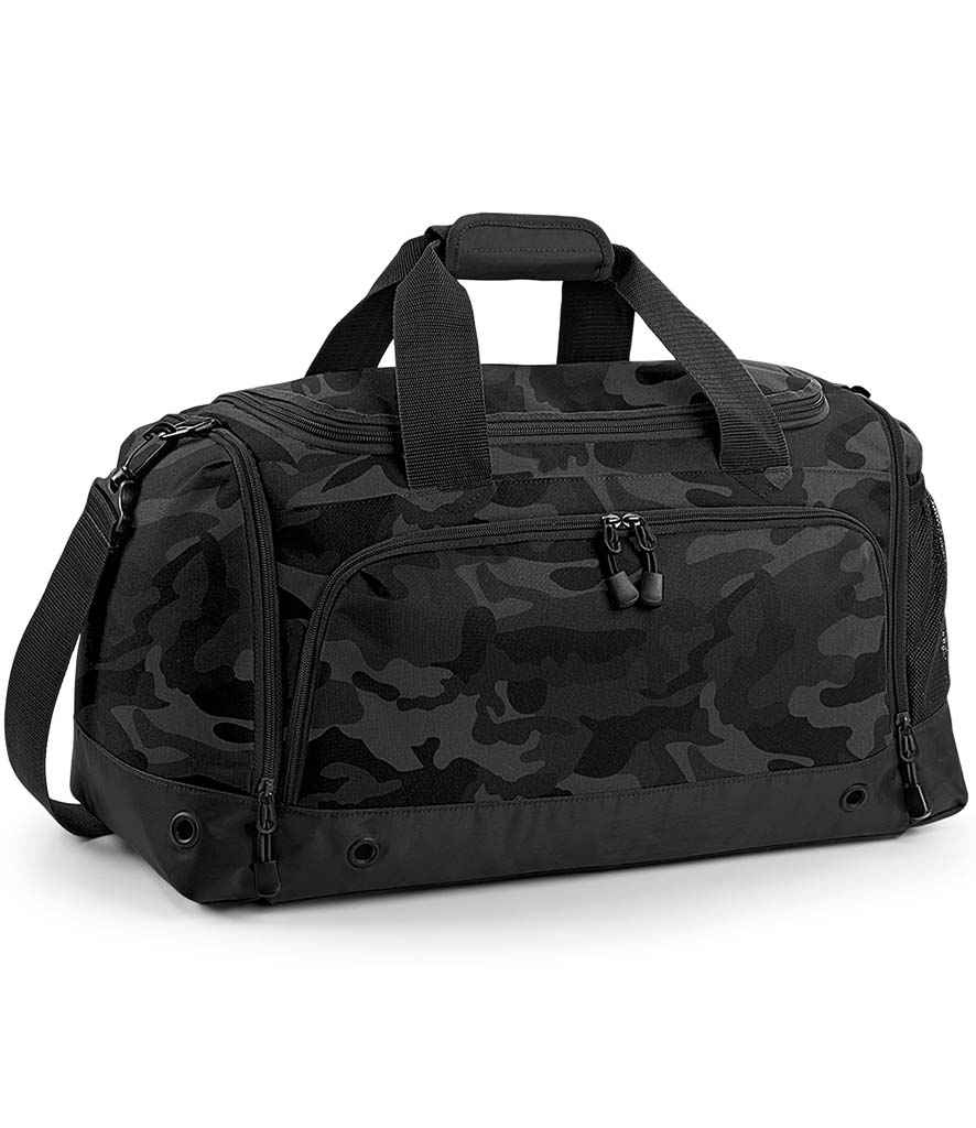 BagBase Athleisure Holdall in ONE Midnight Camo by Bagbase — Custom branded clothing by Print Press, featuring premium embroidery produced in our specialist print lab in the UK.