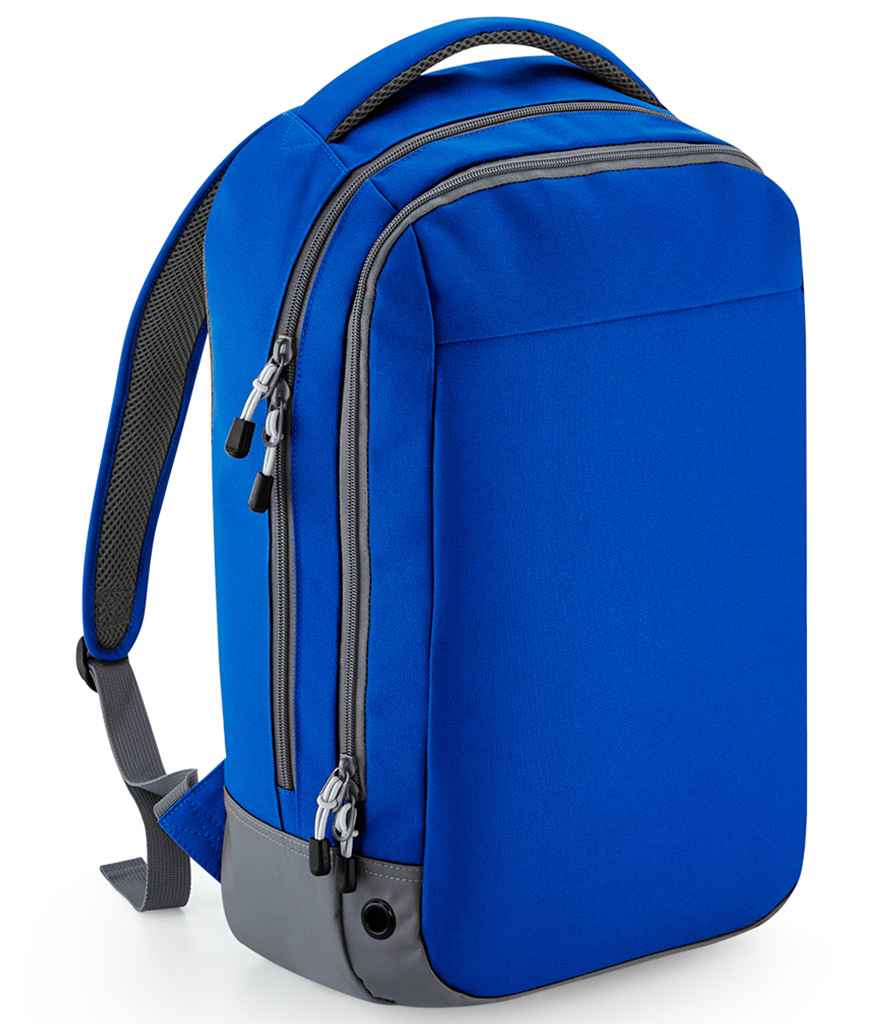 BagBase Athleisure Sports Backpack in ONE Bright Royal by Bagbase — Custom branded clothing by Print Press, featuring premium embroidery produced in our specialist print lab in the UK.