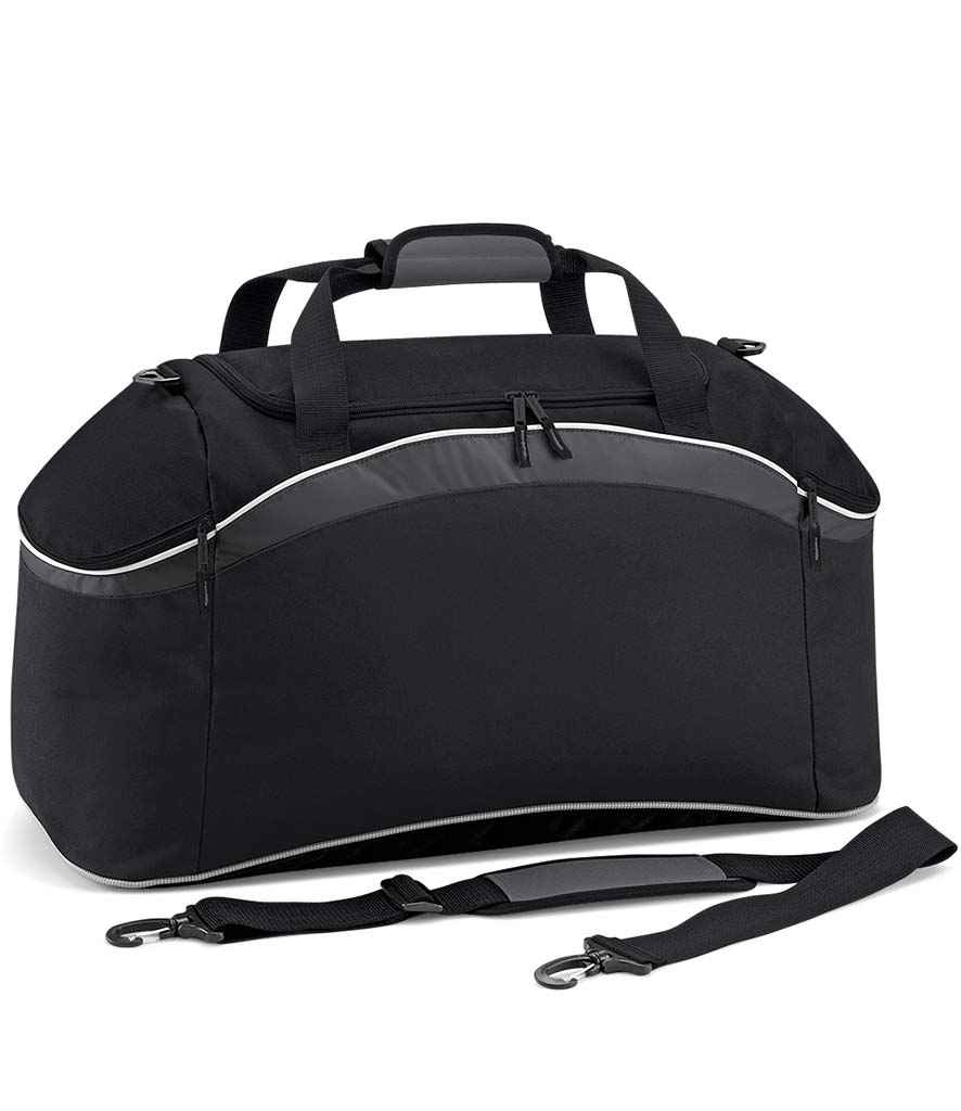 BagBase Teamwear Holdall in ONE Black Graphite Grey by Bagbase — Custom branded clothing by Print Press, featuring premium embroidery produced in our specialist print lab in the UK.