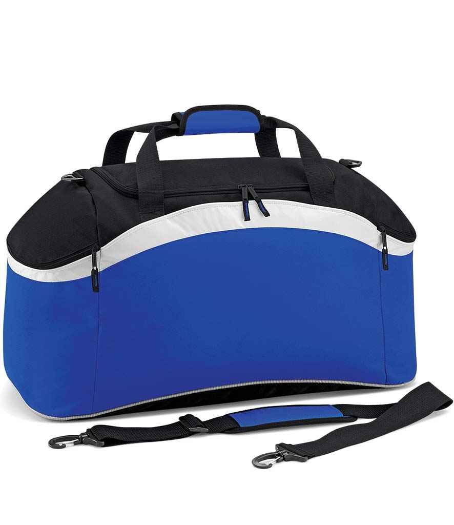 BagBase Teamwear Holdall in ONE Bright Royal Black by Bagbase — Custom branded clothing by Print Press, featuring premium embroidery produced in our specialist print lab in the UK.