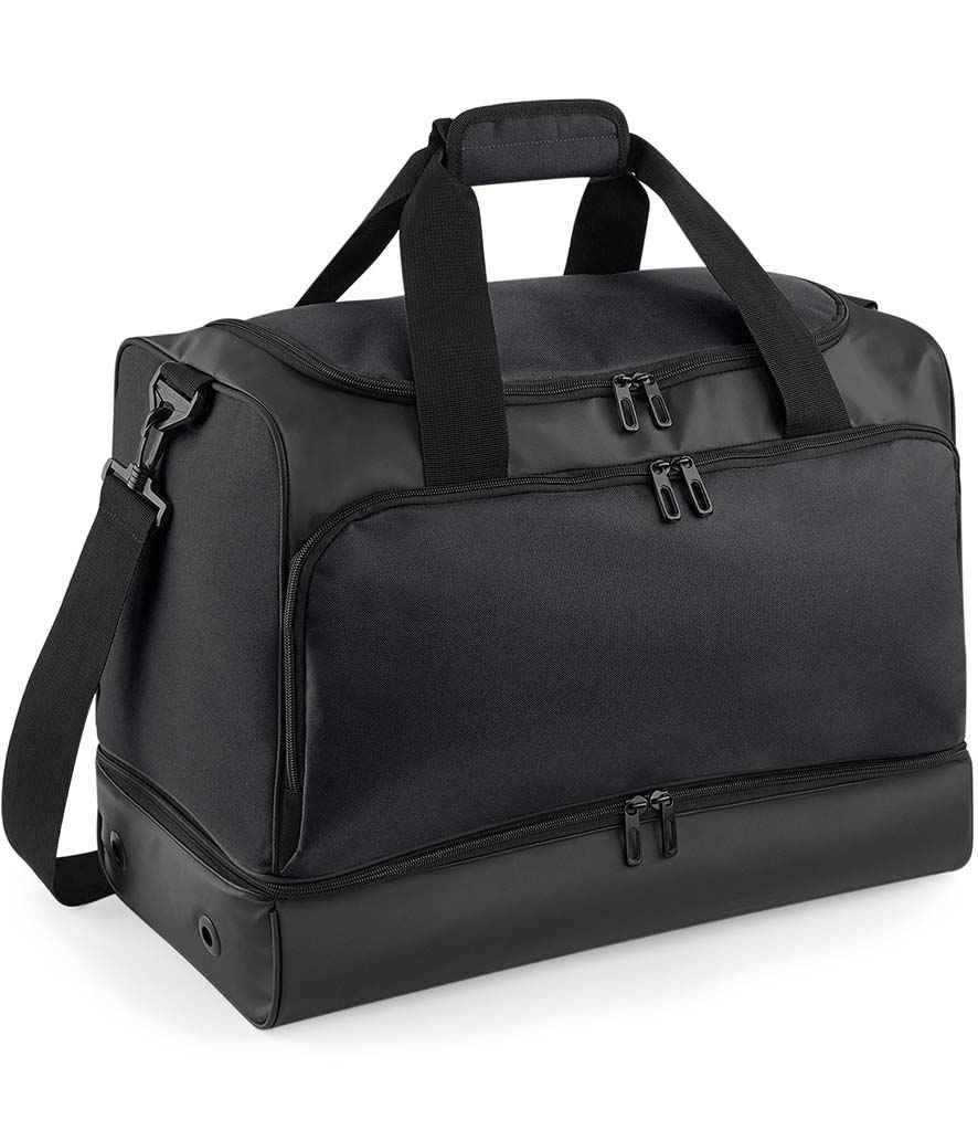 BagBase Hardbase Sports Holdall in ONE Black Black by Bagbase — Custom branded clothing by Print Press, featuring premium embroidery produced in our specialist print lab in the UK.