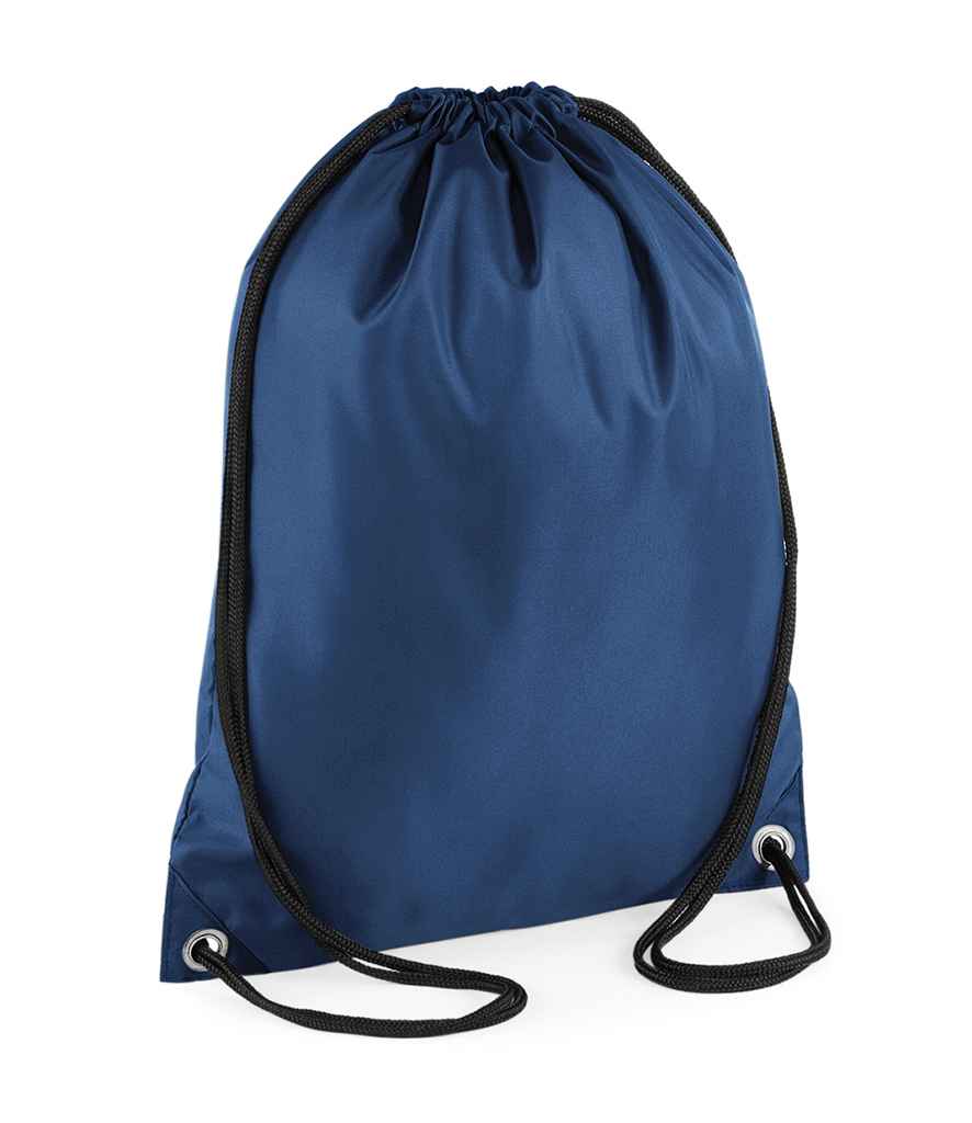 BagBase Budget Gymsac in ONE Navy by Bagbase — Custom branded clothing by Print Press, featuring premium embroidery produced in our specialist print lab in the UK.