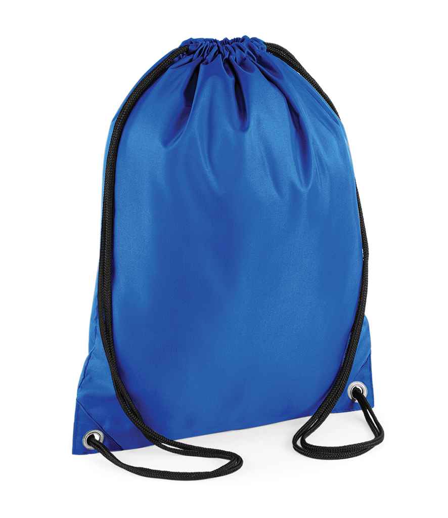 BagBase Budget Gymsac in ONE Royal Blue by Bagbase — Custom branded clothing by Print Press, featuring premium embroidery produced in our specialist print lab in the UK.