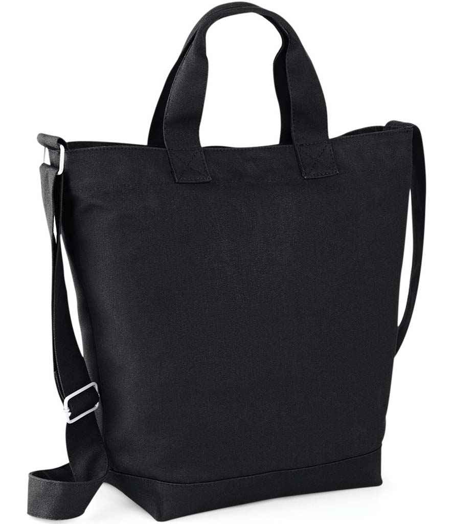 BagBase Canvas Day Bag in ONE Black by Bagbase — Custom branded clothing by Print Press, featuring premium embroidery produced in our specialist print lab in the UK.