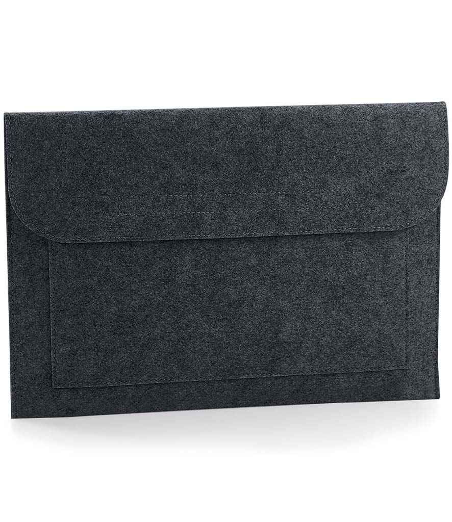 BagBase Felt Laptop/Document Slip in ONE Charcoal Melange by Bagbase — Custom branded clothing by Print Press, featuring premium embroidery produced in our specialist print lab in the UK.