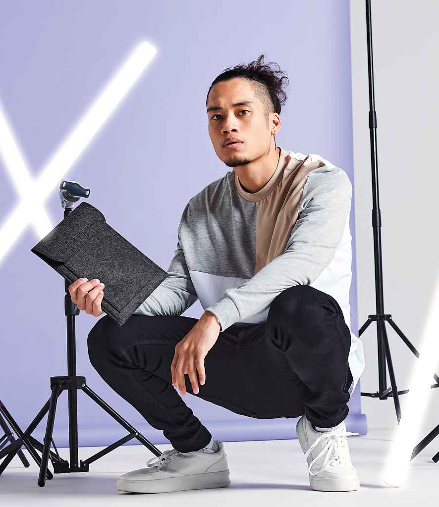 BagBase Felt iPad®/Tablet Slip in ONE Charcoal Melange by Bagbase — Custom branded clothing by Print Press, featuring premium embroidery produced in our specialist print lab in the UK.