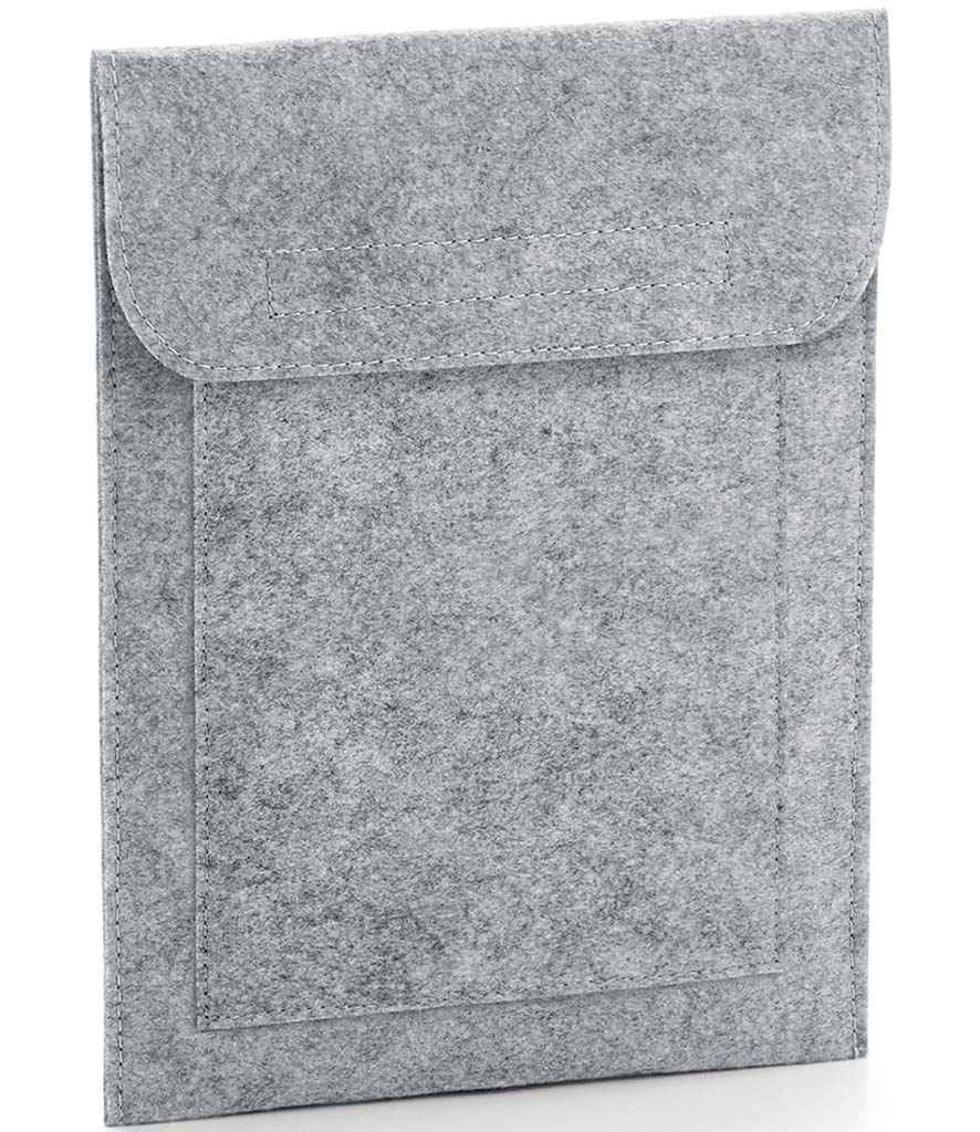 BagBase Felt iPad®/Tablet Slip in ONE Grey Melange by Bagbase — Custom branded clothing by Print Press, featuring premium embroidery produced in our specialist print lab in the UK.