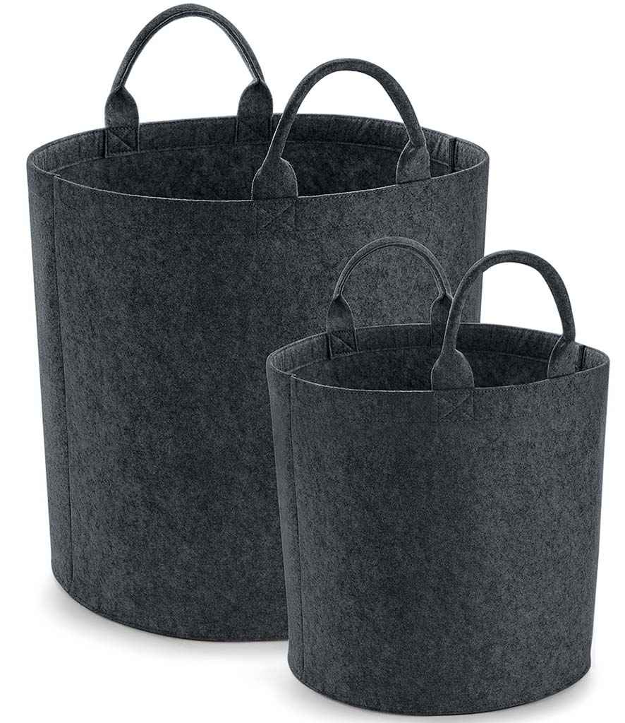 BagBase Felt Trug in Charcoal Melange by Bagbase — Custom branded clothing by Print Press, featuring premium embroidery produced in our specialist print lab in the UK.