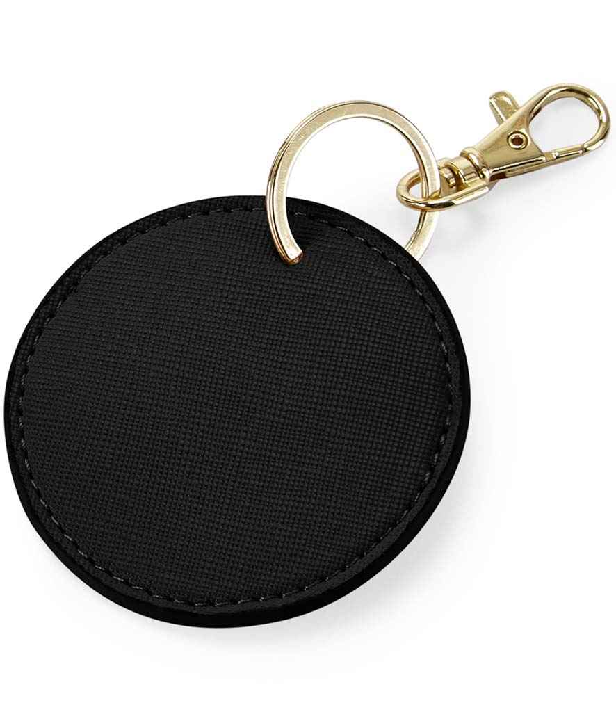 BagBase Boutique Circular Key Clip in ONE Black by Bagbase — Custom branded clothing by Print Press, featuring premium embroidery produced in our specialist print lab in the UK.