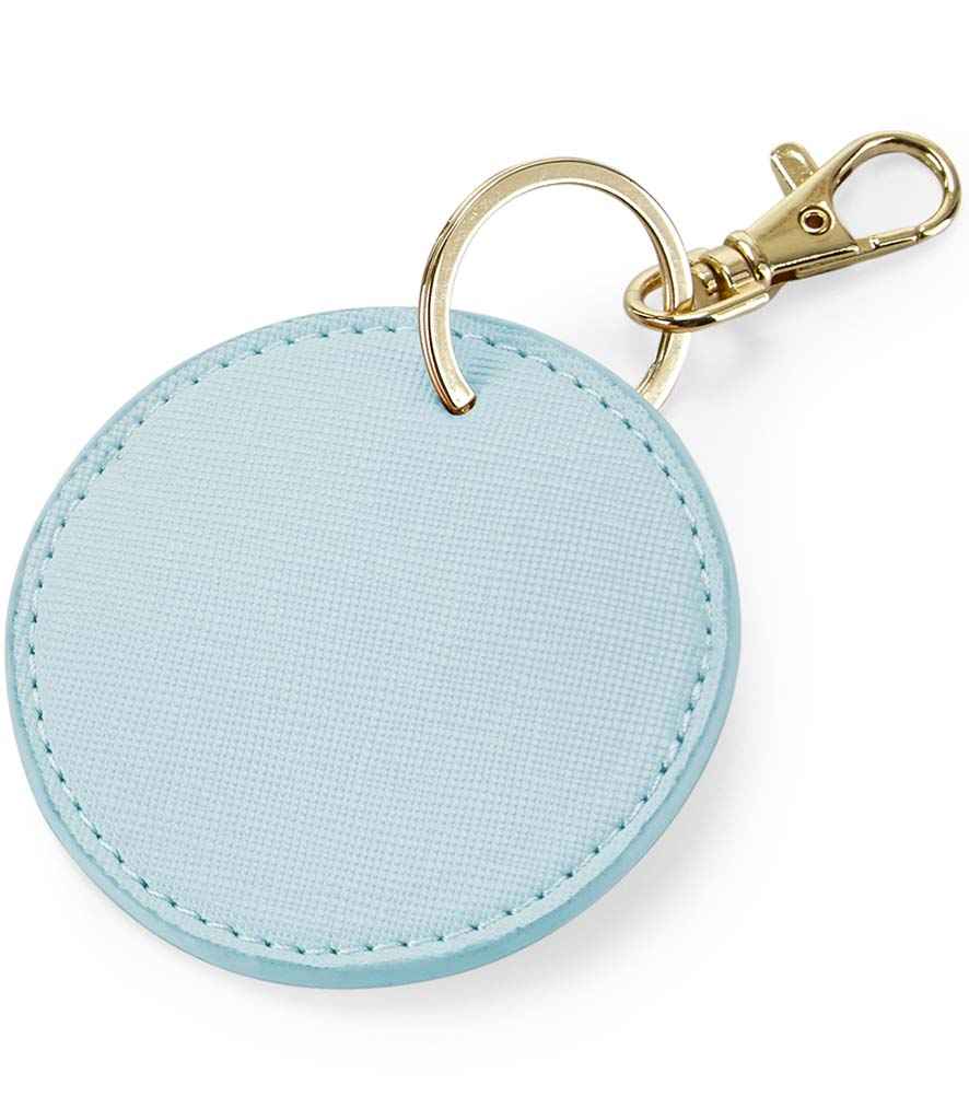 BagBase Boutique Circular Key Clip in ONE Soft Blue by Bagbase — Custom branded clothing by Print Press, featuring premium embroidery produced in our specialist print lab in the UK.