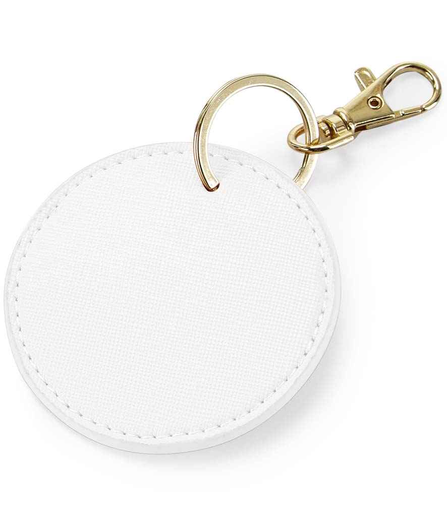 BagBase Boutique Circular Key Clip in ONE Soft White by Bagbase — Custom branded clothing by Print Press, featuring premium embroidery produced in our specialist print lab in the UK.