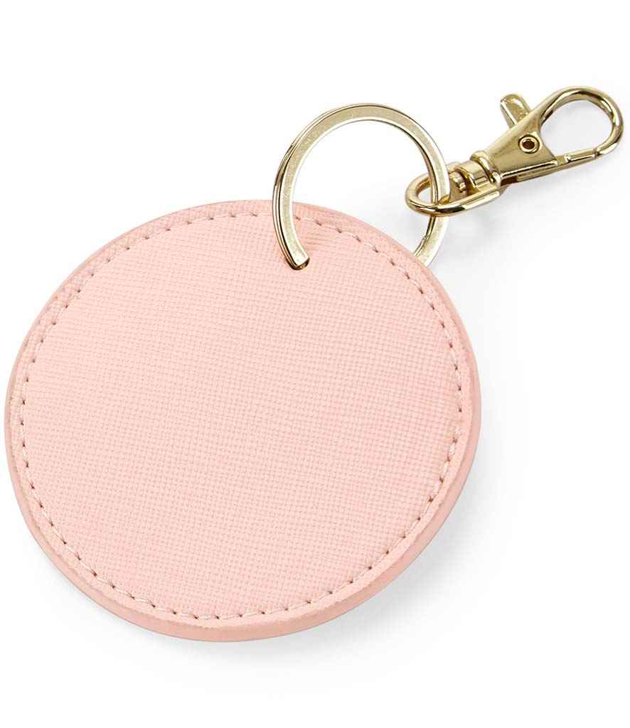 BagBase Boutique Circular Key Clip in ONE Soft Pink by Bagbase — Custom branded clothing by Print Press, featuring premium embroidery produced in our specialist print lab in the UK.