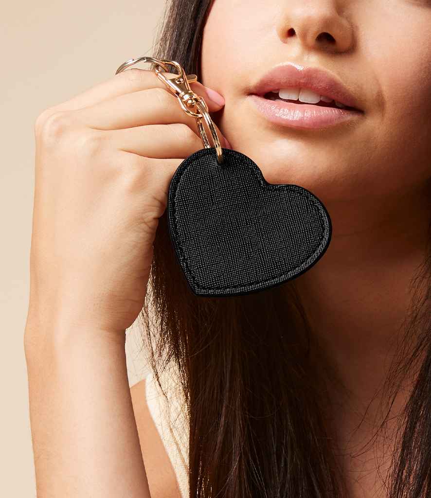 BagBase Boutique Heart Key Clip in ONE Black by Bagbase — Custom branded clothing by Print Press, featuring premium embroidery produced in our specialist print lab in the UK.