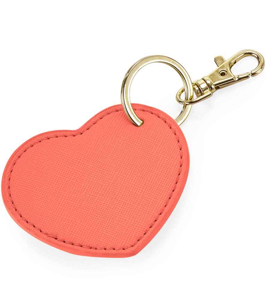 BagBase Boutique Heart Key Clip in ONE Coral by Bagbase — Custom branded clothing by Print Press, featuring premium embroidery produced in our specialist print lab in the UK.