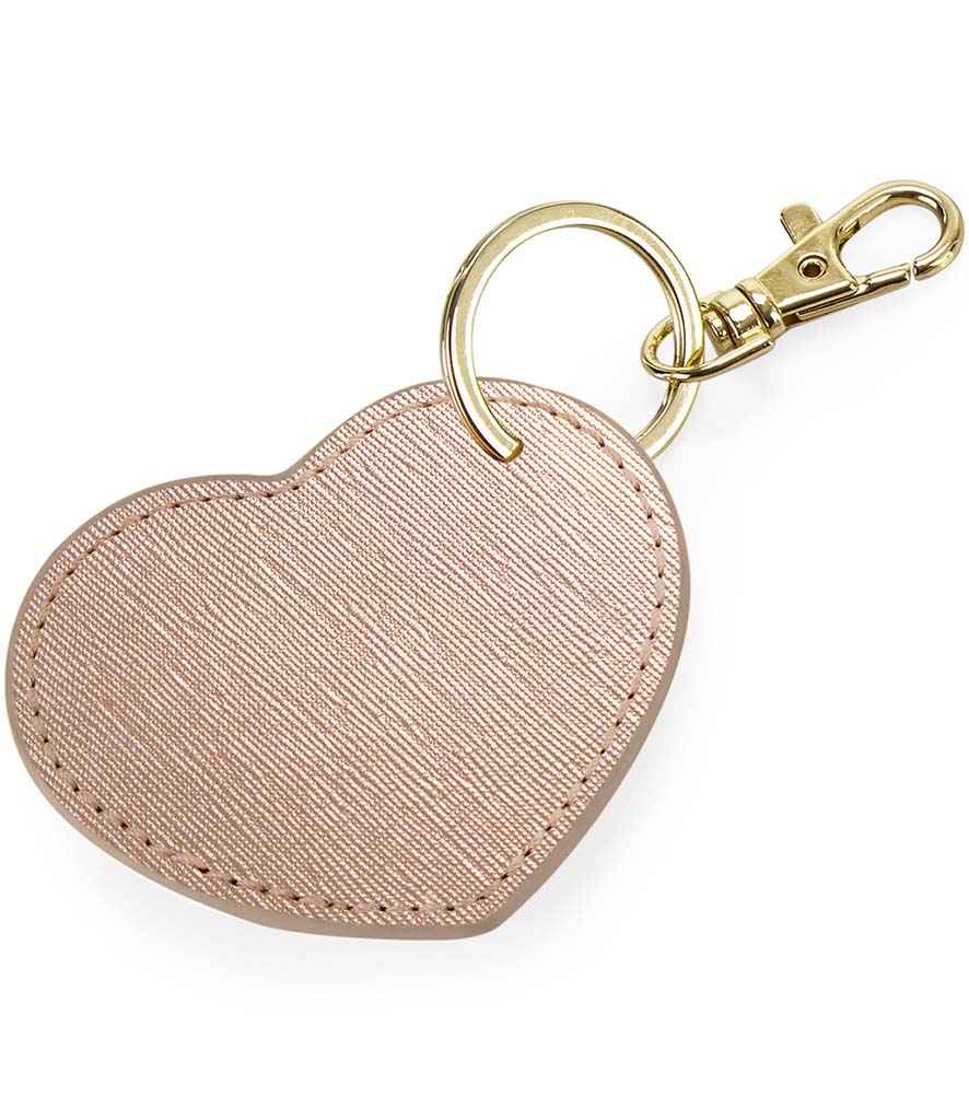 BagBase Boutique Heart Key Clip in ONE Rose Gold by Bagbase — Custom branded clothing by Print Press, featuring premium embroidery produced in our specialist print lab in the UK.
