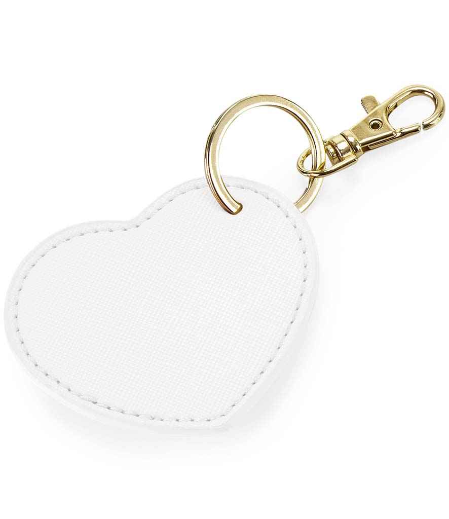BagBase Boutique Heart Key Clip in ONE Soft White by Bagbase — Custom branded clothing by Print Press, featuring premium embroidery produced in our specialist print lab in the UK.