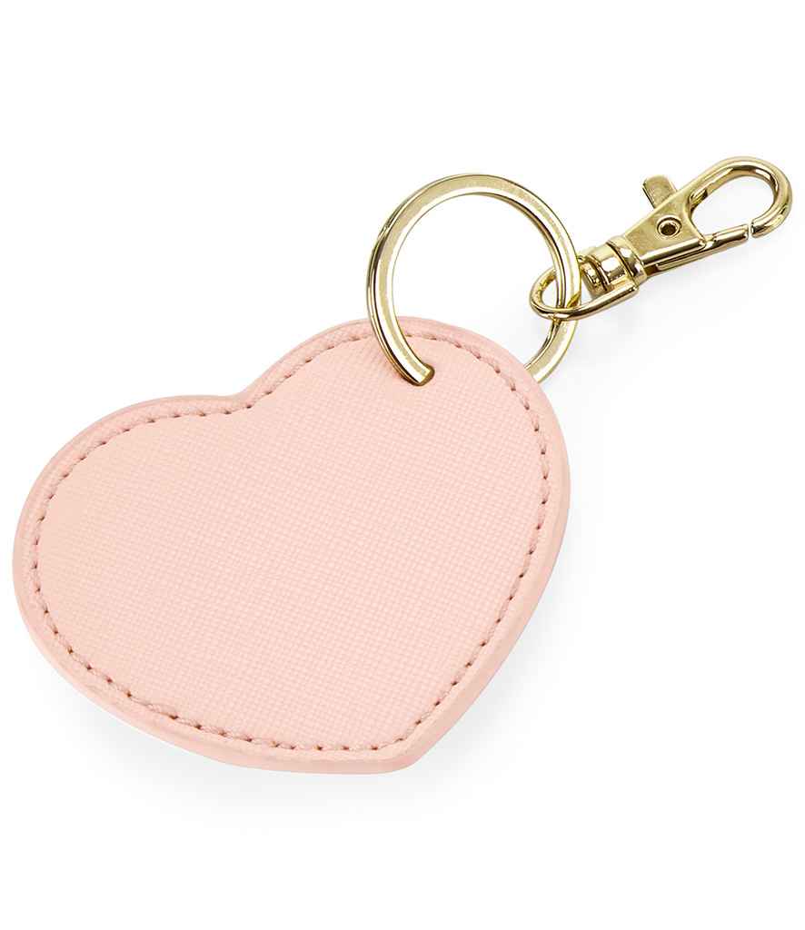 BagBase Boutique Heart Key Clip in ONE Soft Pink by Bagbase — Custom branded clothing by Print Press, featuring premium embroidery produced in our specialist print lab in the UK.