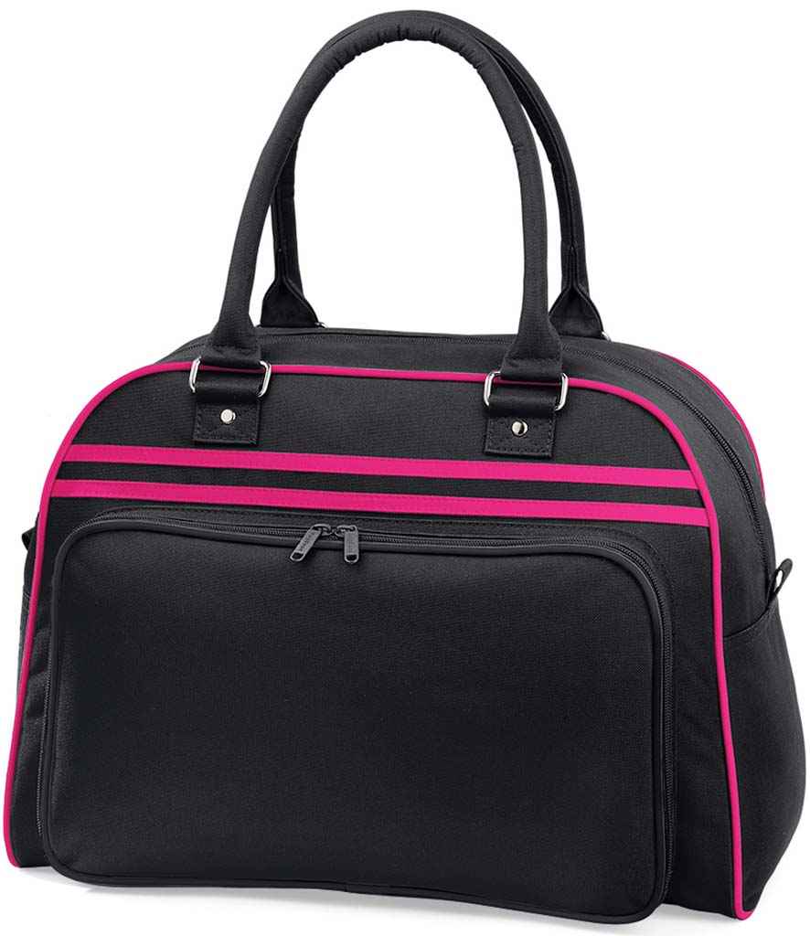BagBase Retro Bowling Bag in ONE Black Fuchsia by Bagbase — Custom branded clothing by Print Press, featuring premium embroidery produced in our specialist print lab in the UK.
