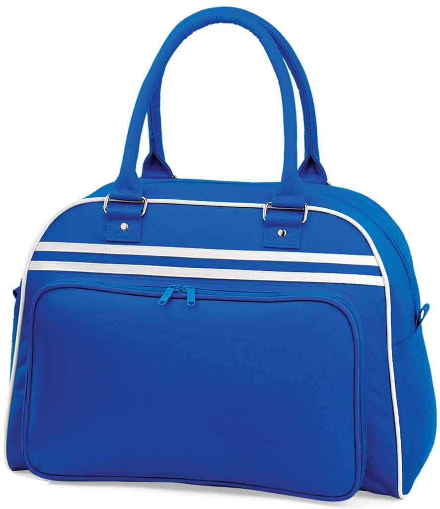BagBase Retro Bowling Bag in ONE Bright Royal White by Bagbase — Custom branded clothing by Print Press, featuring premium embroidery produced in our specialist print lab in the UK.
