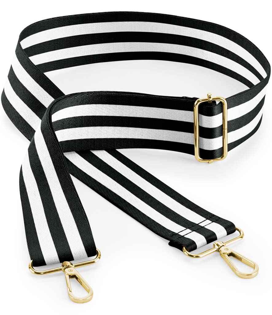 BagBase Boutique Adjustable Bag Strap in ONE Black White by Bagbase — Custom branded clothing by Print Press, featuring premium embroidery produced in our specialist print lab in the UK.