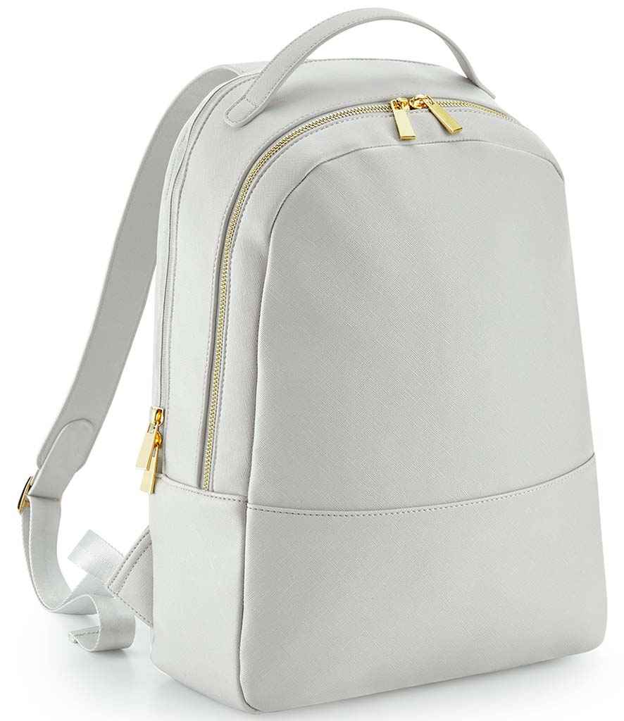 BagBase Boutique Backpack in ONE Soft Grey by Bagbase — Custom branded clothing by Print Press, featuring premium embroidery produced in our specialist print lab in the UK.