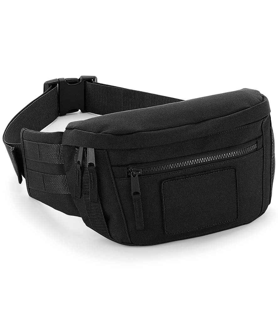 BagBase MOLLE Utility Waistpack in ONE Black by Bagbase — Custom branded clothing by Print Press, featuring premium embroidery produced in our specialist print lab in the UK.