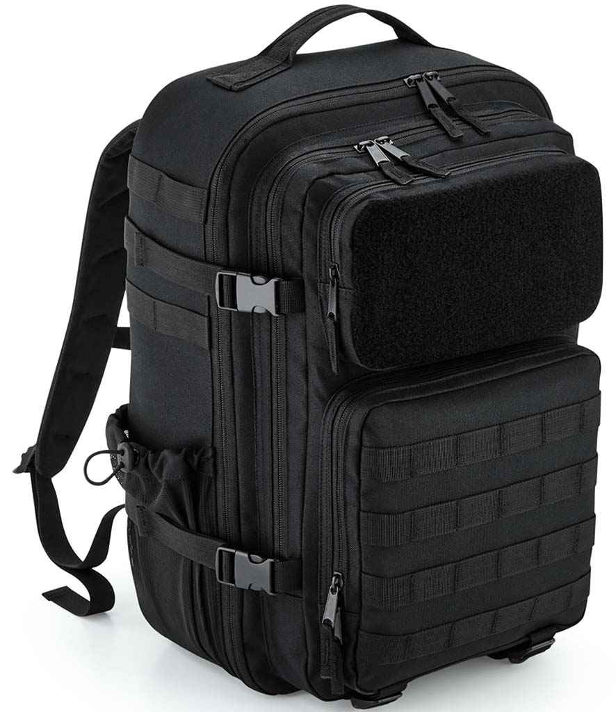 BagBase MOLLE Tactical 35 Litre Backpack in ONE Black by Bagbase — Custom branded clothing by Print Press, featuring premium embroidery produced in our specialist print lab in the UK.