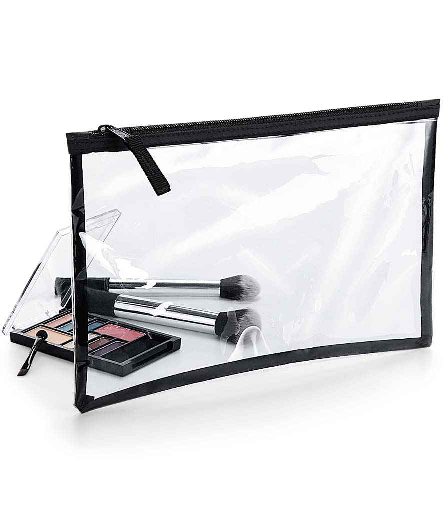 BagBase Clear Grab Pouch in ONE Clear Black by Bagbase — Custom branded clothing by Print Press, featuring premium embroidery produced in our specialist print lab in the UK.