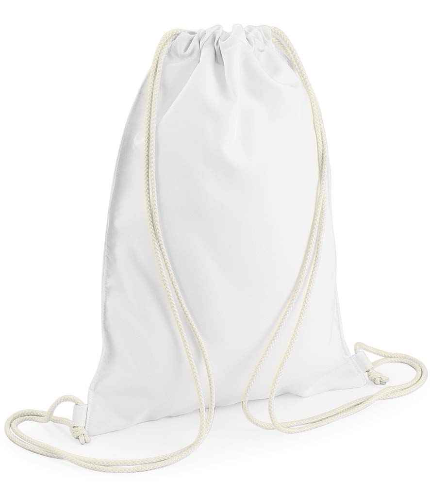 BagBase Sublimation Gymsac in ONE White by Bagbase — Custom branded clothing by Print Press, featuring premium embroidery produced in our specialist print lab in the UK.