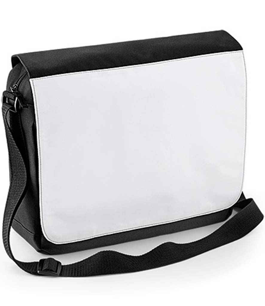 BagBase Sublimation Messenger Bag in ONE Black by Bagbase — Custom branded clothing by Print Press, featuring premium embroidery produced in our specialist print lab in the UK.