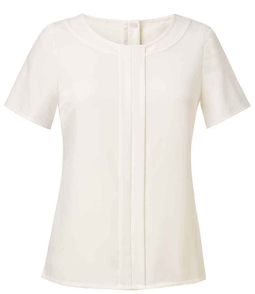 Brook Taverner Ladies Felina Short Sleeve Shirt in White by Brook Taverner — Custom branded clothing by Print Press, featuring premium embroidery produced in our specialist print lab in the UK.