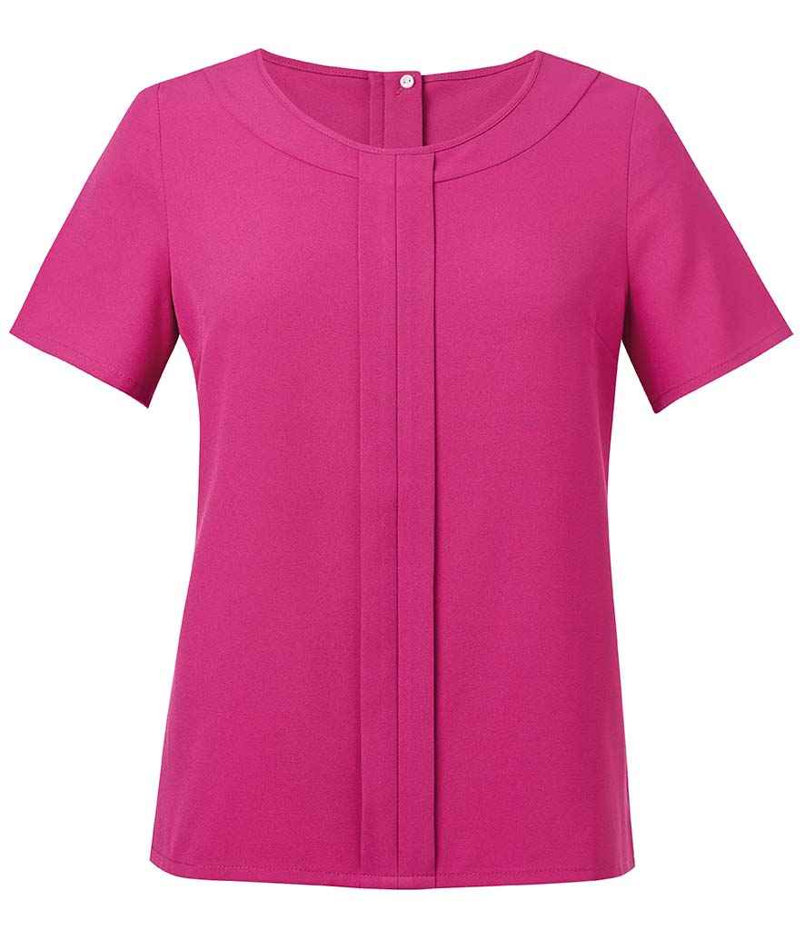 Brook Taverner Ladies Verona Short Sleeve Shirt in Fuchsia by Brook Taverner — Custom branded clothing by Print Press, featuring premium embroidery produced in our specialist print lab in the UK.