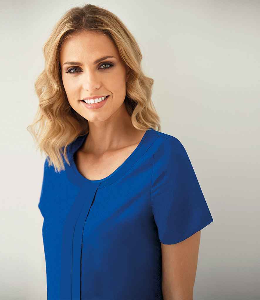 Brook Taverner Ladies Verona Short Sleeve Shirt in Royal Blue by Brook Taverner — Custom branded clothing by Print Press, featuring premium embroidery produced in our specialist print lab in the UK.