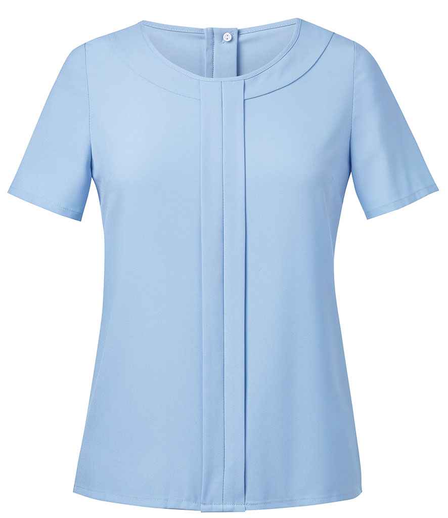 Brook Taverner Ladies Verona Short Sleeve Shirt in Sky Blue by Brook Taverner — Custom branded clothing by Print Press, featuring premium embroidery produced in our specialist print lab in the UK.