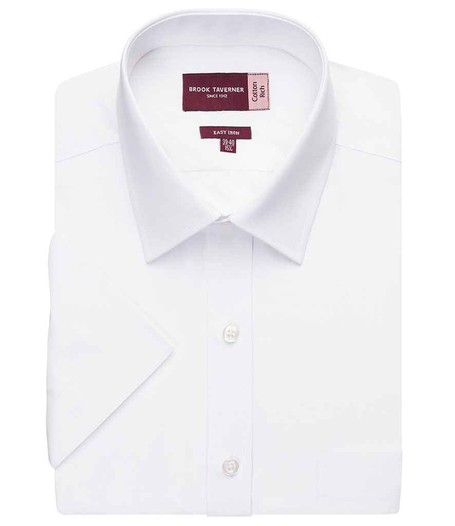 Brook Taverner Rosello Short Sleeve Poplin Shirt in by Brook Taverner — Custom branded clothing by Print Press, featuring premium embroidery produced in our specialist print lab in the UK.