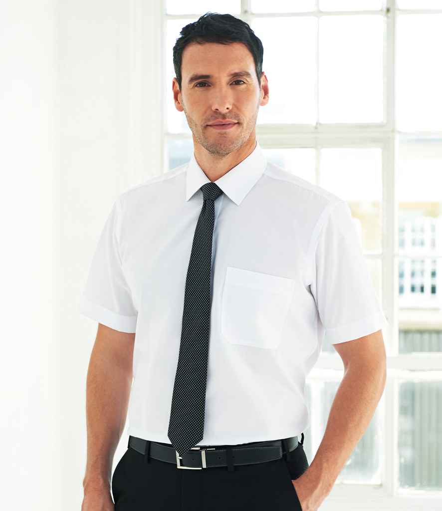 Brook Taverner Rosello Short Sleeve Poplin Shirt in by Brook Taverner — Custom branded clothing by Print Press, featuring premium embroidery produced in our specialist print lab in the UK.