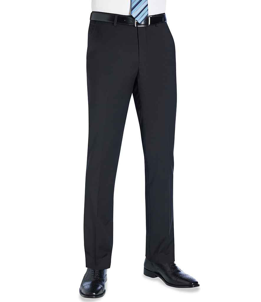 Brook Taverner Sophisticated Cassino Trousers in R Black by Brook Taverner — Custom branded clothing by Print Press, featuring premium embroidery produced in our specialist print lab in the UK.