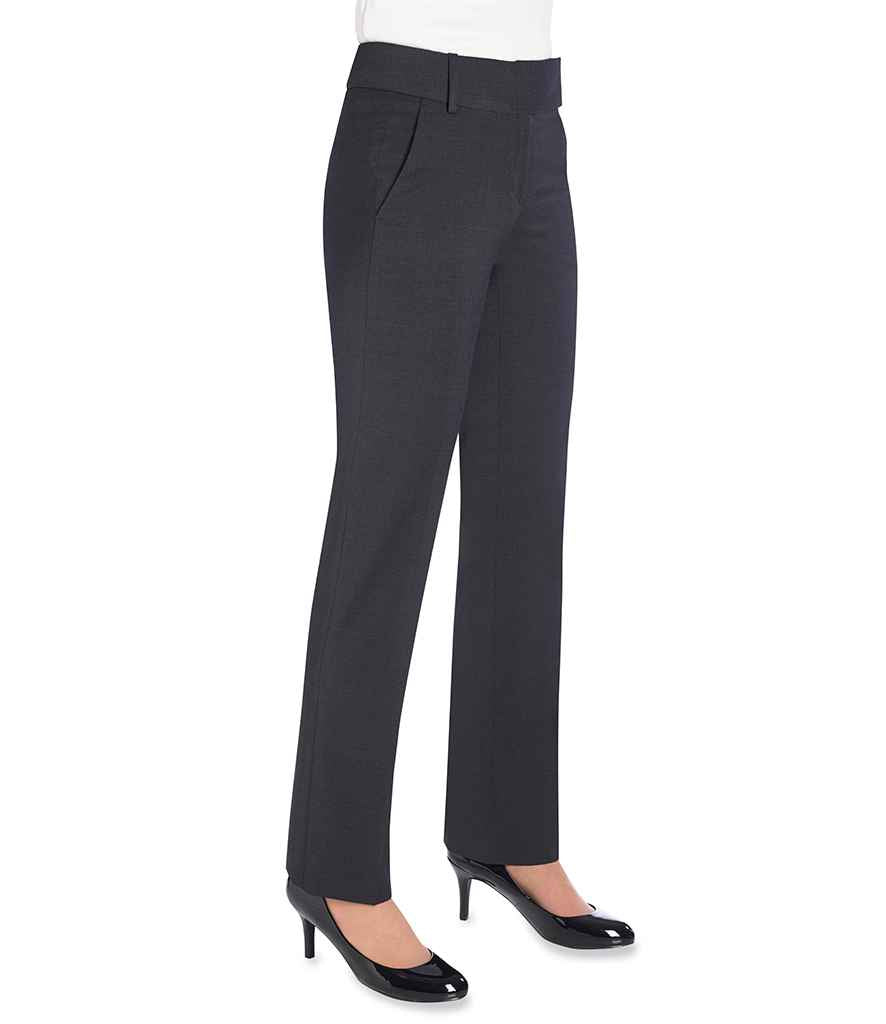Brook Taverner Ladies Sophisticated Genoa Trousers in R Charcoal by Brook Taverner — Custom branded clothing by Print Press, featuring premium embroidery produced in our specialist print lab in the UK.