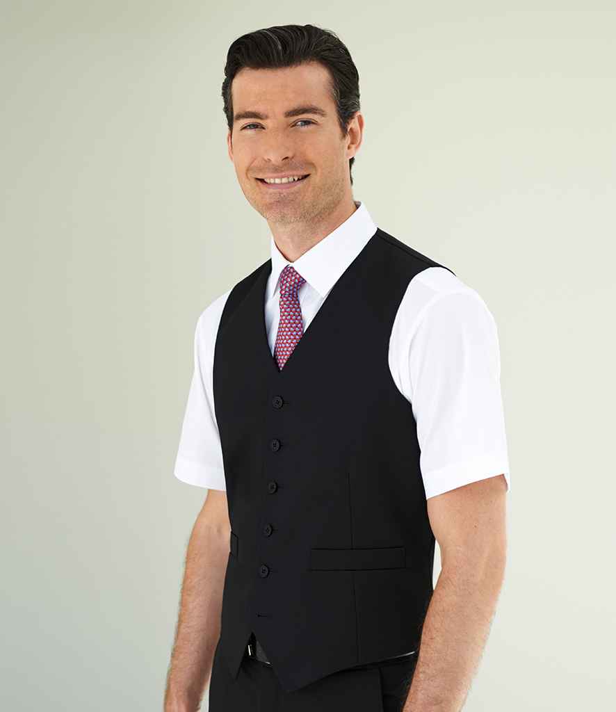 Brook Taverner Concept Gamma Waistcoat in R Black by Brook Taverner — Custom branded clothing by Print Press, featuring premium embroidery produced in our specialist print lab in the UK.