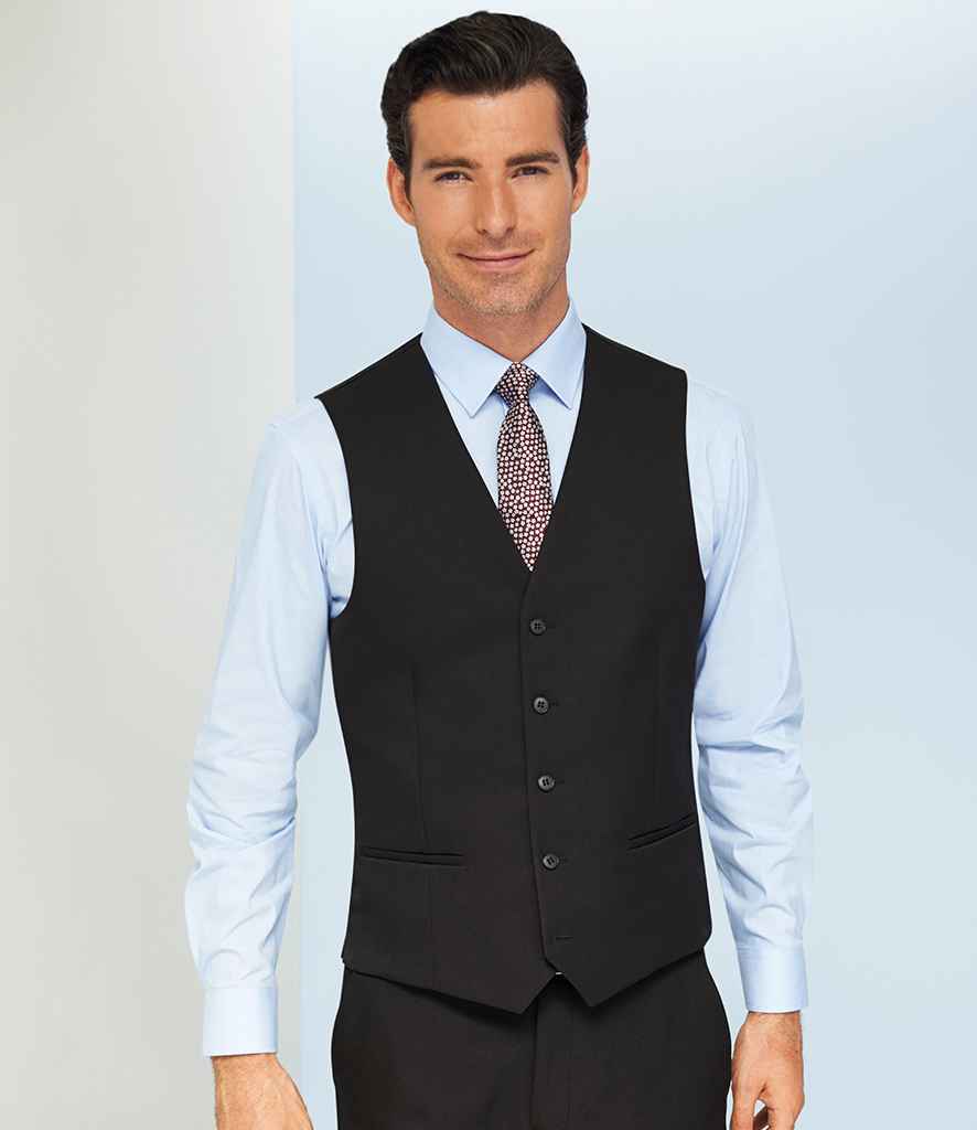 Brook Taverner One Mercury Waistcoat in Black by Brook Taverner — Custom branded clothing by Print Press, featuring premium embroidery produced in our specialist print lab in the UK.