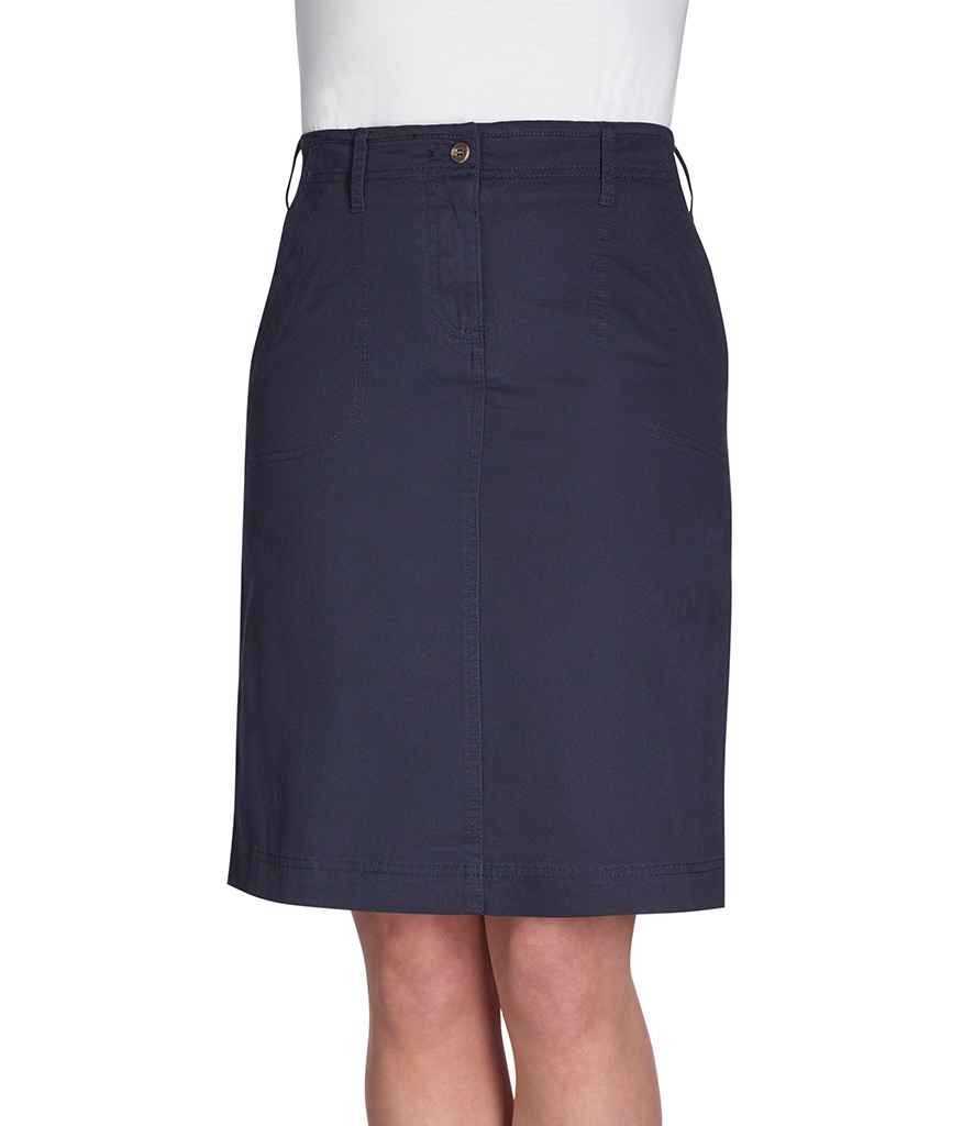 Brook Taverner Ladies Austin Chino Skirt in by Brook Taverner — Custom branded clothing by Print Press, featuring premium embroidery produced in our specialist print lab in the UK.